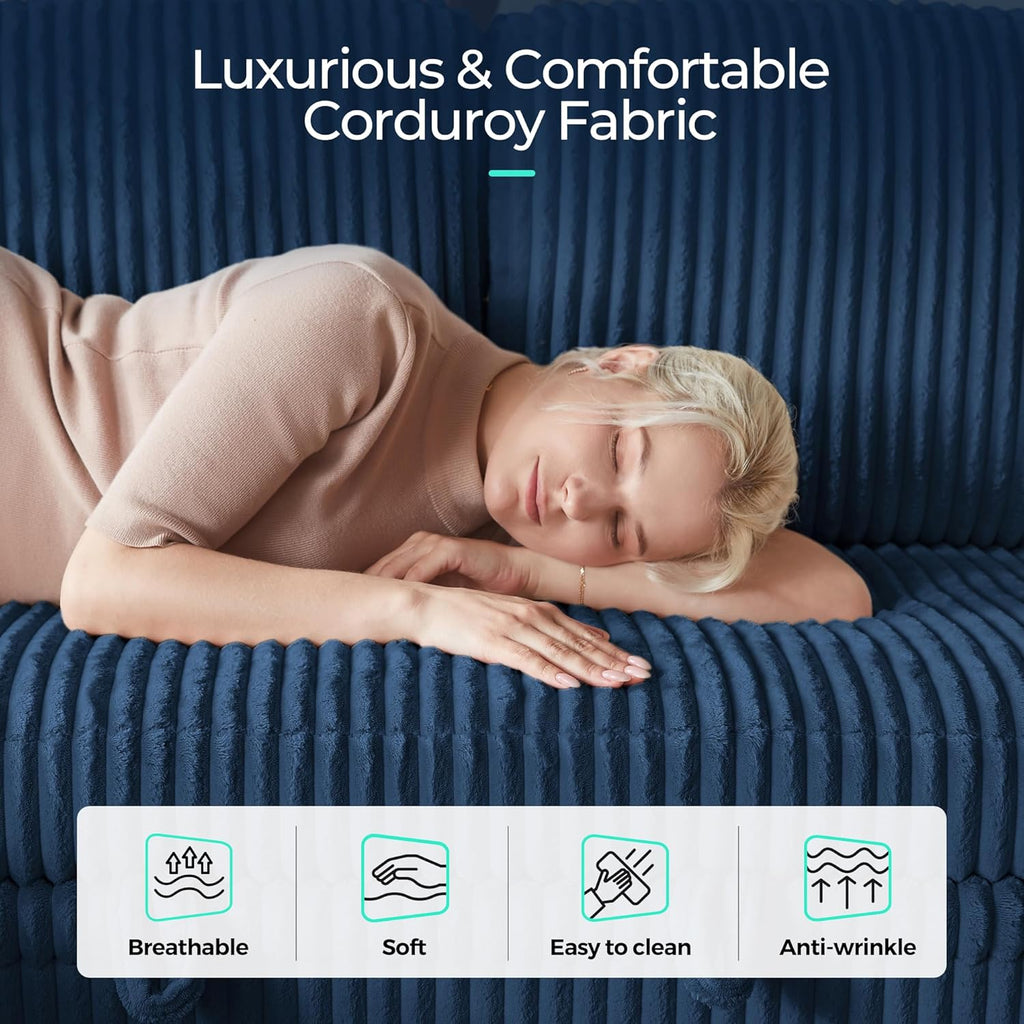 LINSY HOME Sectional Sleeper Sofa with Pull Out Couch Bed