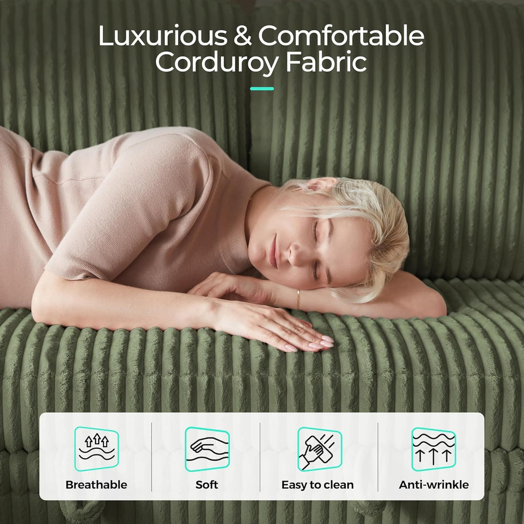 LINSY HOME Sectional Sleeper Sofa with Pull Out Couch Bed