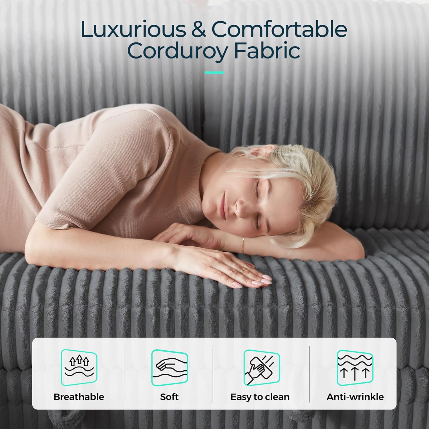 LINSY HOME Sectional Sleeper Sofa with Pull Out Couch Bed