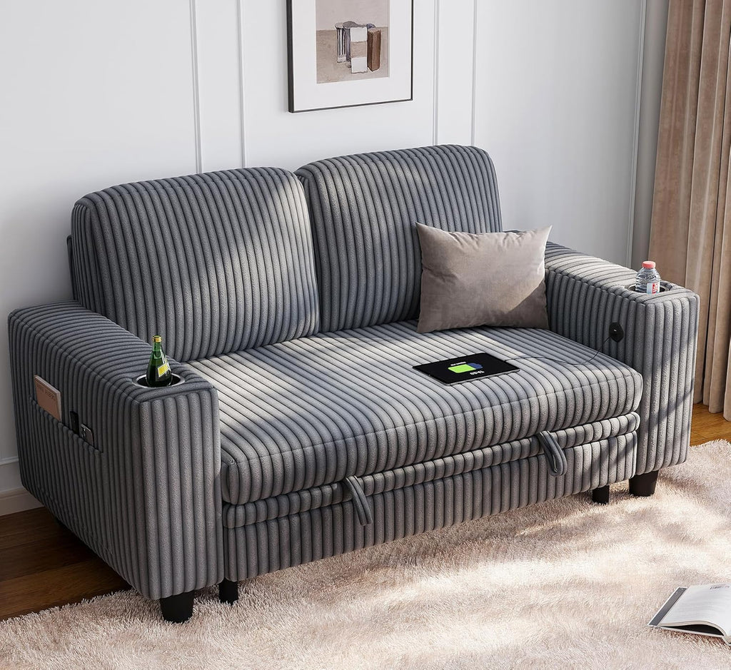 LINSY HOME Sectional Sleeper Sofa with Pull Out Couch Bed