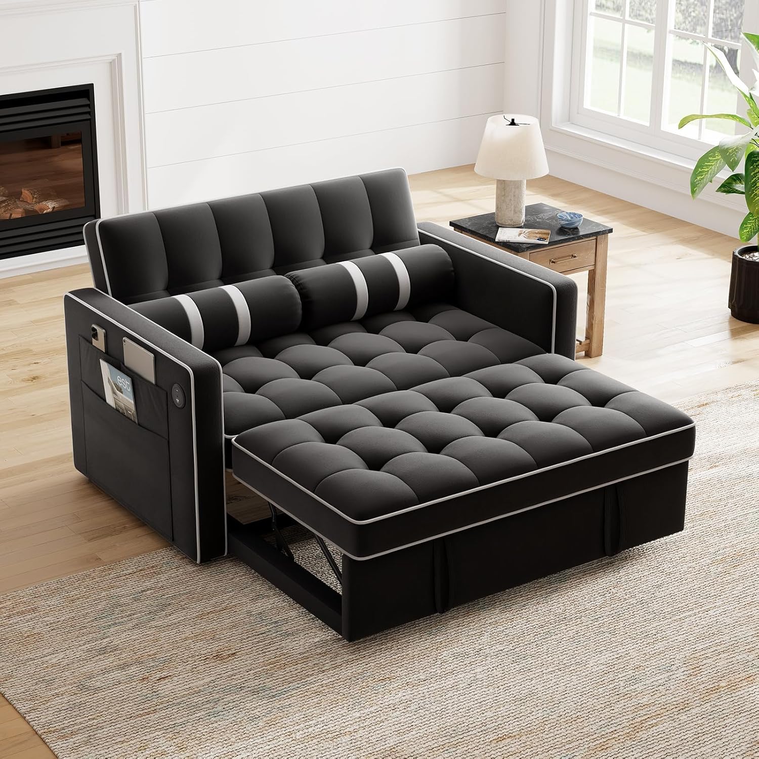 Sofa Bed 3-in-1 Convertible Sleeper Sofa