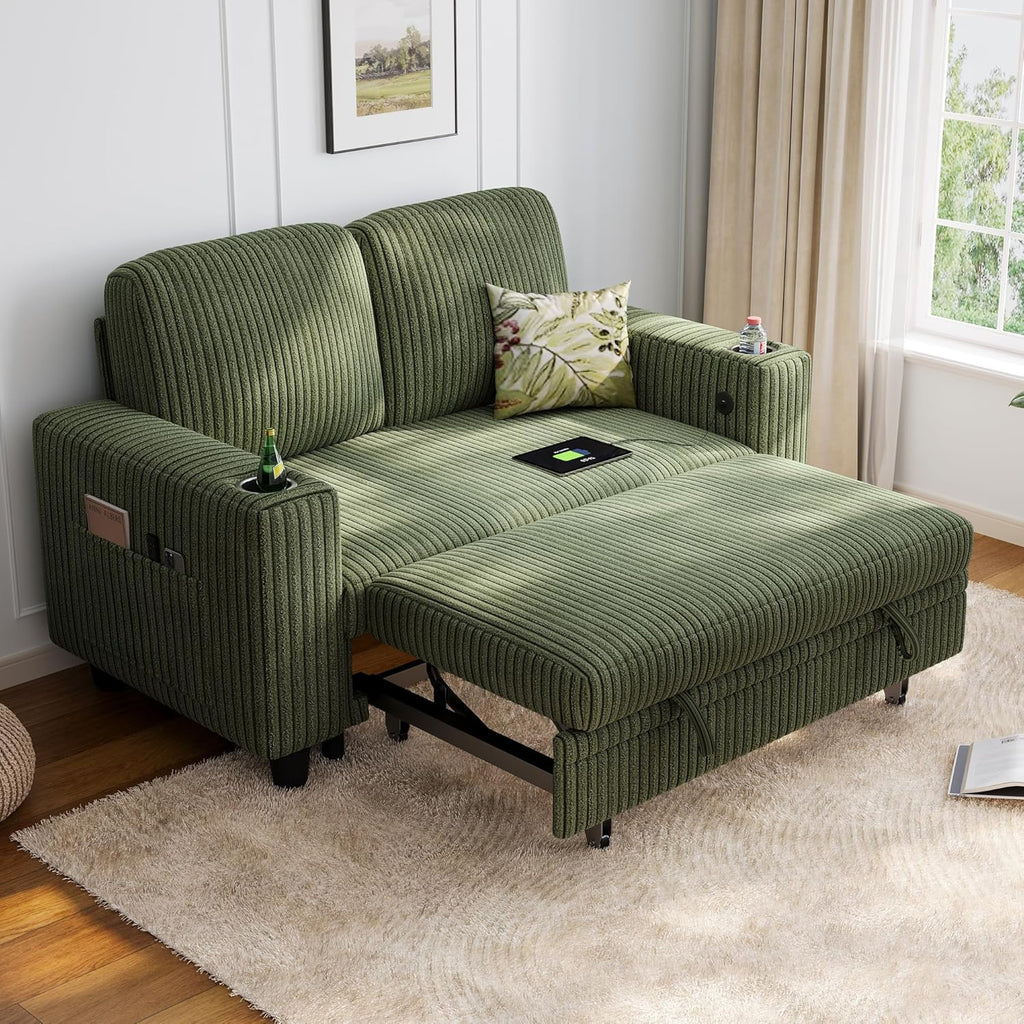 LINSY HOME Sectional Sleeper Sofa with Pull Out Couch Bed