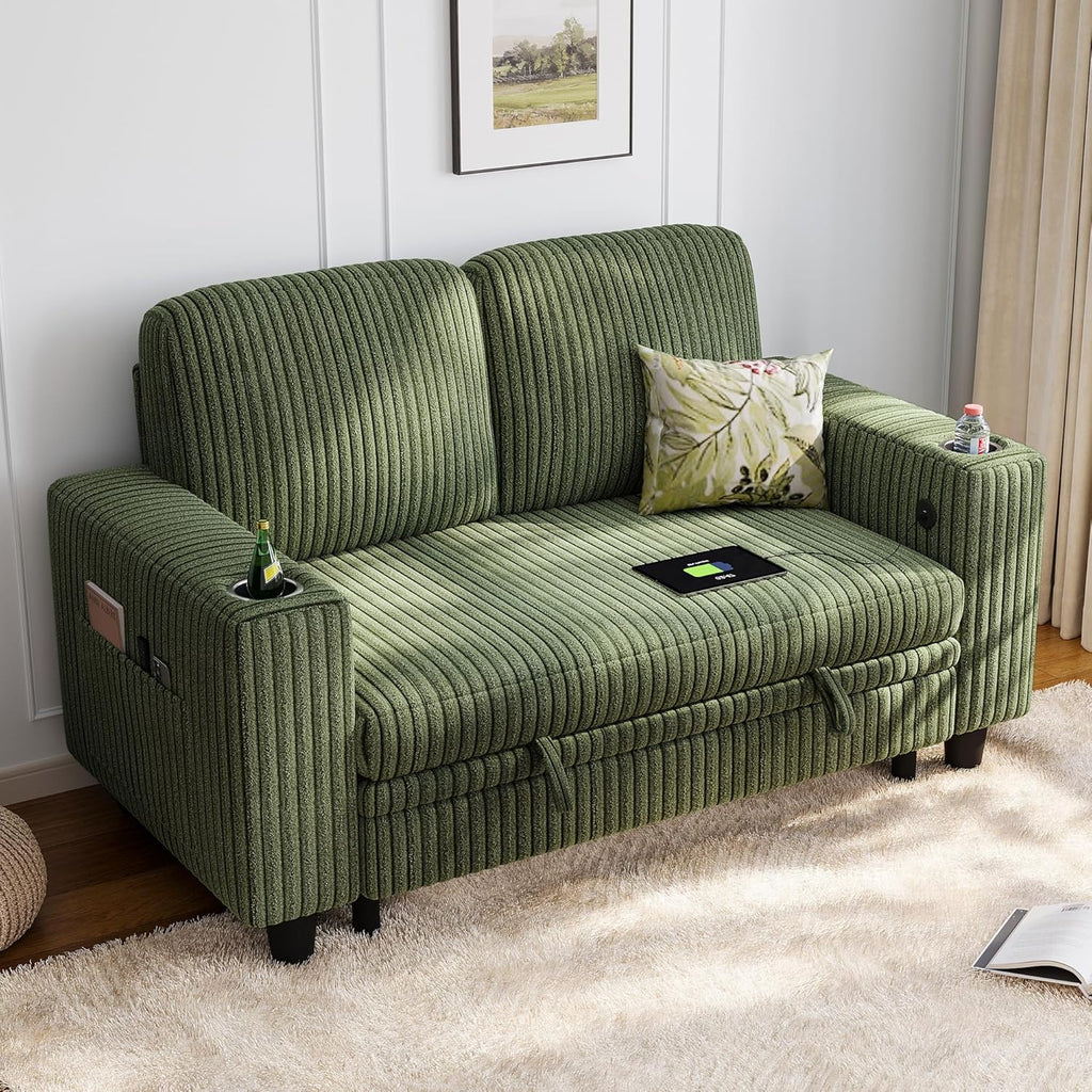 LINSY HOME Sectional Sleeper Sofa with Pull Out Couch Bed